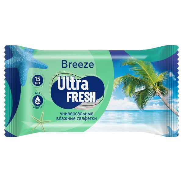 Изображение товара Салфетки влажные Ultra Fresh Breeze №15 Салфетки влажные Ultra Fresh Breeze №15 фотография