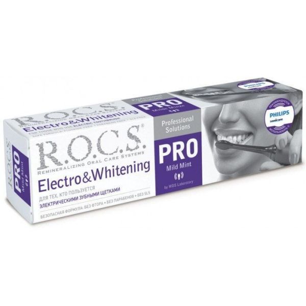 Изображение товара R.O.C.S. Зубная паста «PRO Electro & Whitening Mild Mint» R.O.C.S. Зубная паста «PRO Electro & Whitening Mild Mint» фотография