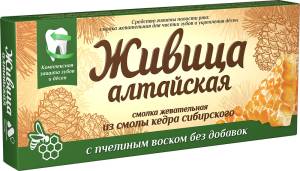 Смолка жевательная Живица Алтайская с пчелиным воском, кедровая Алтайский Нектар 4шт