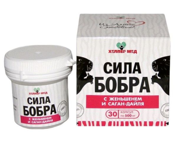 Изображение товара Хелпер Мед Сила Бобра с женьшенем и саган-дайля 30 капсул Хелпер Мед Сила Бобра с женьшенем и саган-дайля 30 капсул фотография