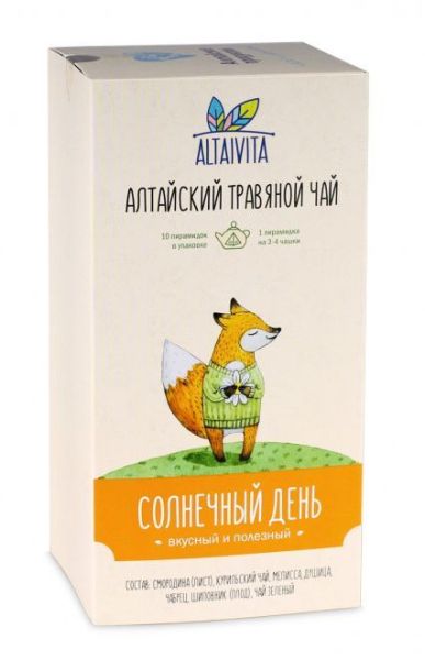 Изображение товара Чай травяной Алтайвита Солнечный День в пирамидках 10шт Чай травяной Алтайвита Солнечный День в пирамидках 10шт фотография