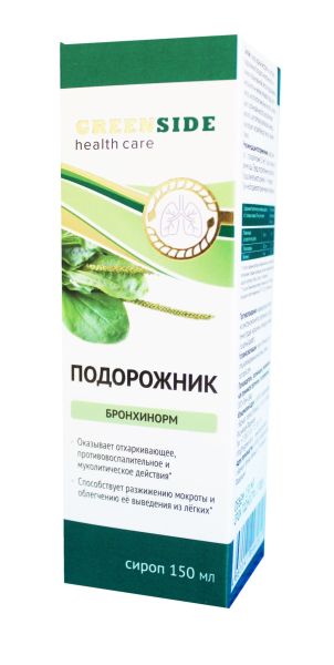 Изображение товара Сироп подорожника с витамином С Бронхинорм Greenside 150мл Сироп подорожника с витамином С Бронхинорм Greenside 150мл фотография