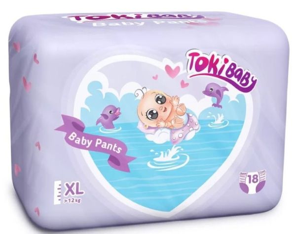 Изображение товара Подгузники-трусики TOKIBABY детские XL 18шт Подгузники-трусики TOKIBABY детские XL 18шт фотография
