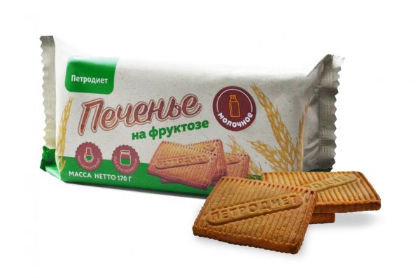 Изображение товара Печенье Петродиет молочное на фруктозе, 170г Печенье Петродиет молочное на фруктозе, 170г фотография