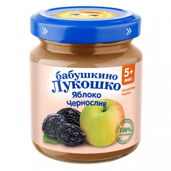 Изображение товара Бабушкино Лукошко пюре Яблоко Чернослив с 5 месяцев 100г Бабушкино Лукошко пюре Яблоко Чернослив с 5 месяцев 100г фотография